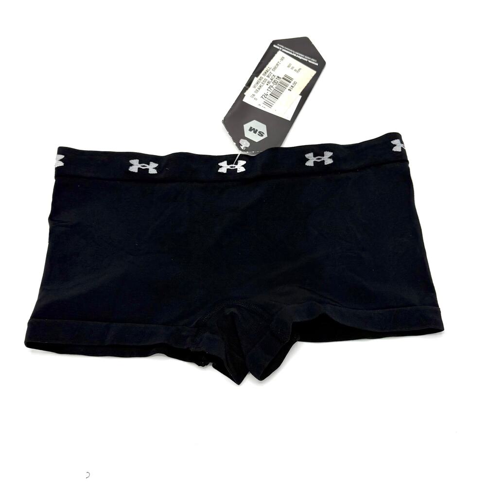 2 Pair Under Armour Black Seamless Speed Boy Shorts Women’s SM NWT Stretch - Picture 4 of 8